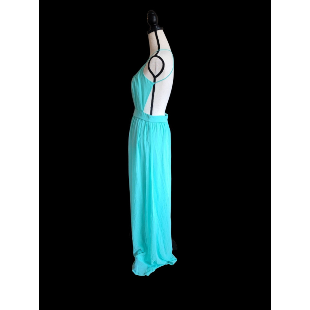 Lulus Formal Gown Open Back Strappy Sea Foam Sz M - Picture 8 of 11